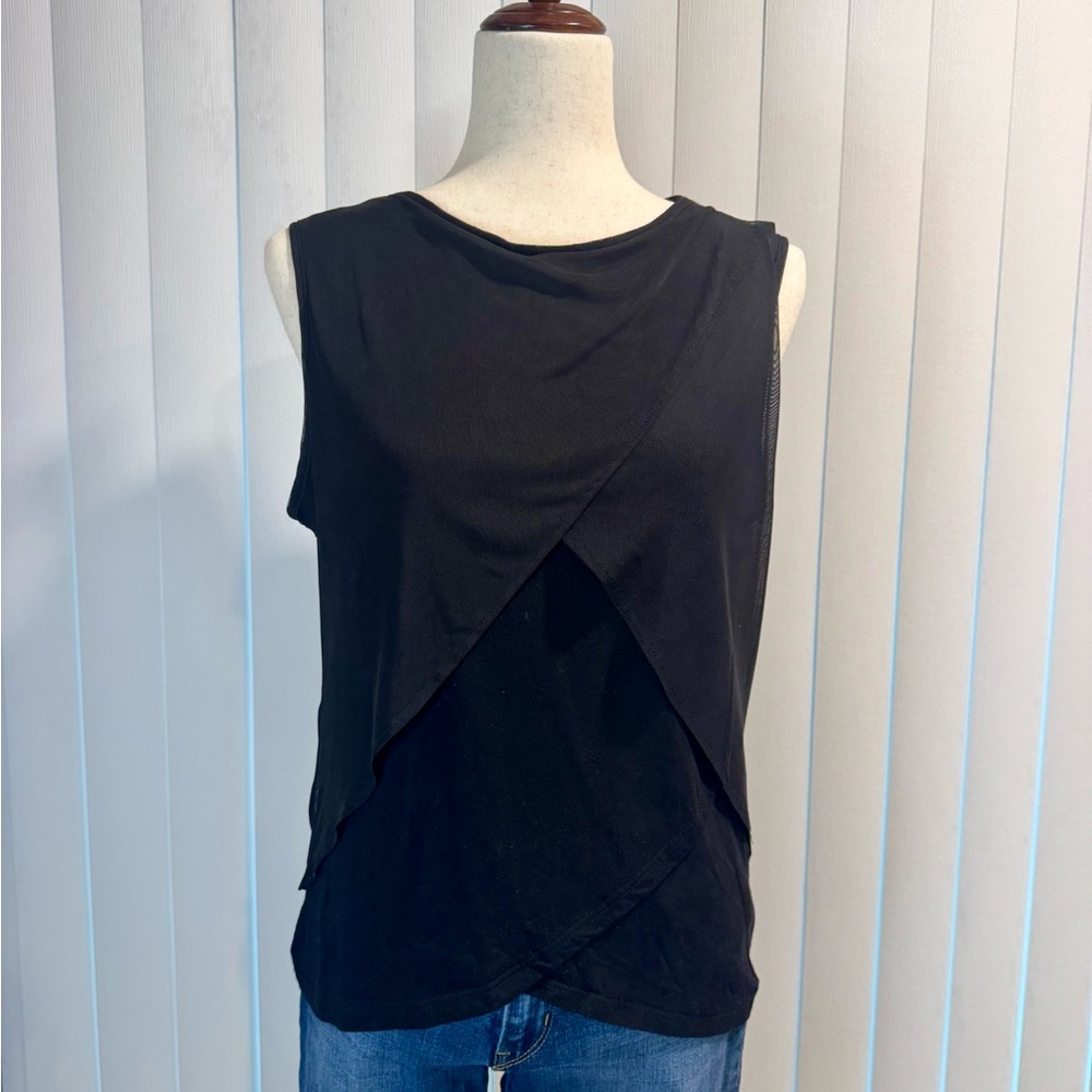Black Sleeveless Layered Top